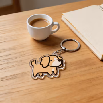 Cute Golden Retriever Dog Keychain Pet Lover Accessory Kawaii Acrylic Charm Perfect Dog Gift Keychain Ornament Magnet