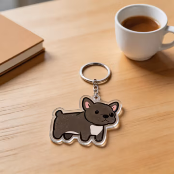 French Bulldog Frenchie Owner Cute Cartoon Dog Lover Gift Keychain Ornament Magnet