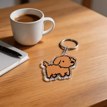 Poodle Keychain Dog Lover Cute Minimal Gift Keychain Ornament Magnet