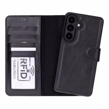 Genuine Leather Wallet Case for Samsung Galaxy S26 - RFID, Card Holder, Stand, Magnetic Cover