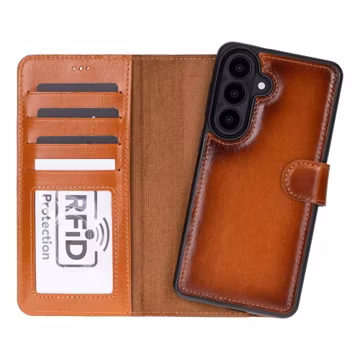 Genuine Leather Wallet Case for Samsung Galaxy S26 Plus - RFID, Card Holder, Stand, Magnetic Cover