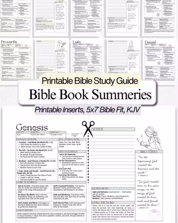 Bible Study Journal Printable: KJV Bible Book Summary Guide and Bible Journaling (Digital Download)