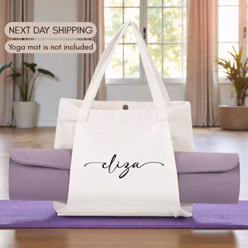 Personalized Yoga Mat Tote Bag, Yoga Practice Carryall, Pilates Training Gear Tote, Fitness Gym Shoulder Bag