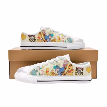Winnie The Pooh Low Top Canvas Sneakers Custom Shoes