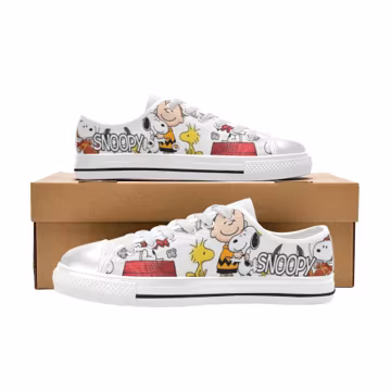 Cartoon Dog Snoopy Low Top Canvas Sneakers Custom Shoes