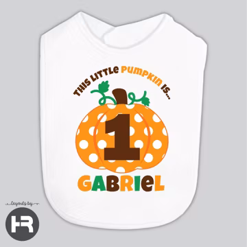 Pumpkin First Birthday Bib - Personalized October Party Cake Smash Outfit