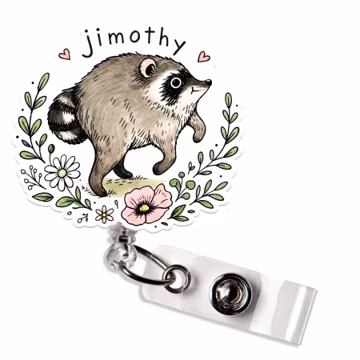 Jimothy Raccoon Badge Reel Cottagecore Raccoon Wildlife Animal Lovers Badge Holder Gift for Nurse Teacher