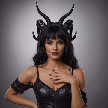 Black Devil Horn Headband, Gothic Costume Accessory, Halloween Cosplay Headpiece, Fantasy Prop