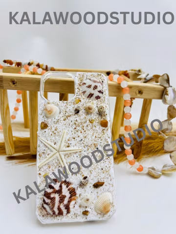 Handmade Seashell Starfish iPhone Case – Coastal Beach Ocean Charm Cover