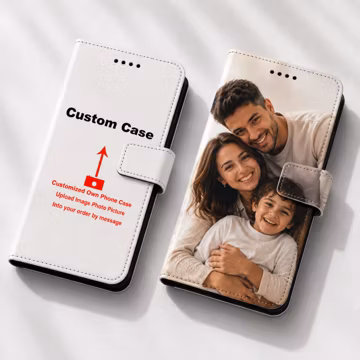 Custom Photo Leather Wallet iPhone Case, Personalized Flip Cover, Magnetic Card Holder for iPhone 17 16 15 14 13 Pro Max