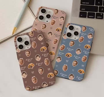 Personalized Family Face Phone Case With Kids Or Pets Photos, Custom Baby Photo Cover Gift For Mom, Grandma Wife, Custom Pet Phone Case