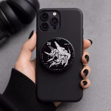 Sci-Fi Mecha-Inspired Phone Grip, Black Robot Phone Holder, Futuristic Mechanical Phone Stand, Techwear Accessory, Gamer Gift for Him