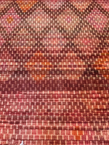 5x7 Solid Red Large Kilim Rug, Handmade Vintage Turkish Rug, Rugs for living room