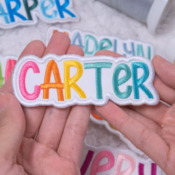 Personalized Embroidered Name Patch, Custom Colorful Name Patch, Iron On Name Tag, Custom Text Patch for Clothes Backpacks Hats