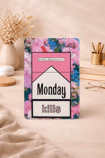 Monday Cigarette Kindle Case Floral Cover for Kindle Paperwhite 12, 11, 10, Signature, Kids, Kindle 2024, Oasis 3, 2, Colorsoft, Scribe 10.2