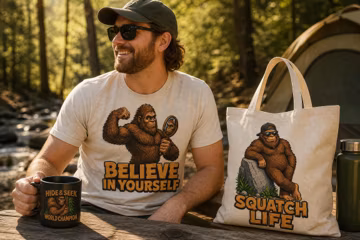 Bigfoot PNG Bundle | Funny Sasquatch Sublimation Design | Believe in Yourself | Squatch Life | Hide & Seek | Digital Download PNG