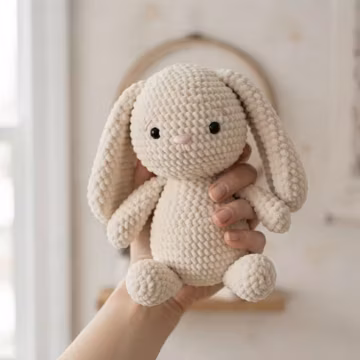 Crochet Bunny Pattern, Amigurumi Rabbit PDF, Stuffed Animal Tutorial, Fluffy Plush Toy Digital Download