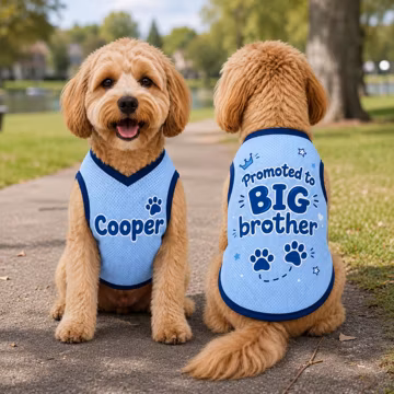 Promoted to Big Brother Dog Jersey, Personalized Puppy Shirt, Baby Announcement Pet Outfit, Custom Puppy Sibling Reveal Clothes, Photo Props
