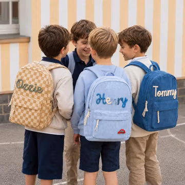 Personalized Corduroy Backpack Custom Name Toddler Preschool Kids School Bag Back to School Gift for Boy Girl