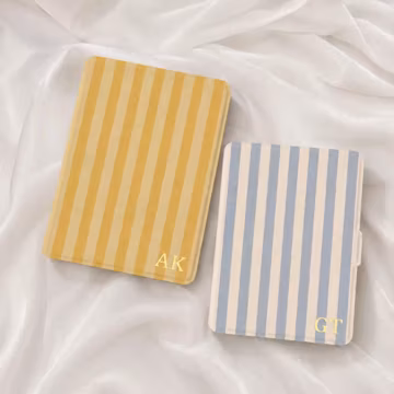 Personalized Striped Initials Kindle Case with Hand Strap, 2024 Paperwhite 10/11/12th 6.8" 7" Case, Kobo Clara Case, Custom Fire HD Case