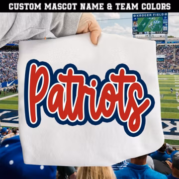 Personalized Mascot Name PNG, Custom Team Name Script Logo, School Spirit Team Mascot Text, Custom Team Colors Design, Sublimation Shirt PNG