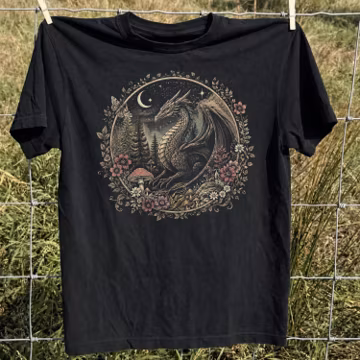 Medieval Wyvern Tee, Celestial Dragon Top, Gothic Forest Tshirt, Bookish Fantasy Shirt, Book Lovers Gift, Comfort Colors Witch Top
