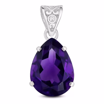 Natural Purple Tanzanite Pendant 28 Ct Pear Shape | Certified Gemstone Jewelry | 925 Sterling Silver, Anniversary Gift For Him Her