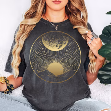 Comfort Colors® Sun Moon Shirt, Celestial Graphic Tee, Boho Astrology Shirt, Vintage Mystic Art T-Shirt, Cosmic Energy Gift for Women