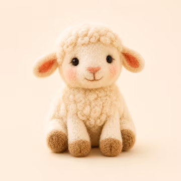 Needle Felted Lamb Figurine, Handmade Sunflower Lamb Doll, Farmhouse Nursery Decor, Baby Shower Gift, Easter Gift