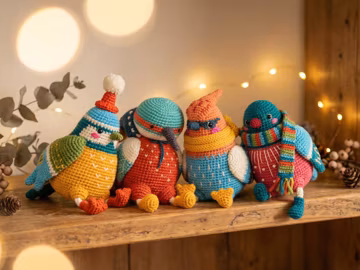 Crochet Bird Pattern Bundle | Amigurumi Birds with Hats (PDF Download)