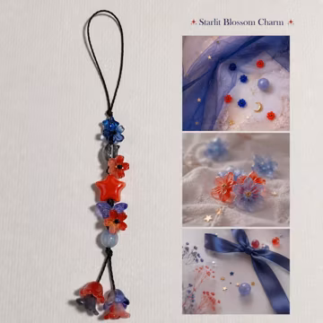 Starlit Blossom Aesthetic Handmade Beaded Strap ā Phone, Water Bottle, Camera Accessory