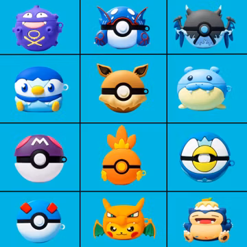 Poke Characters Airpod Case, Airpod Pro 3 Cases, Silicone Case For Airpod Pro Pro 2, Airpod 4 Case | For Airpod 1 2 3
