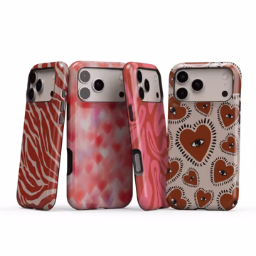 Valentine Aesthetic Phone Case, Pink Heart Phone Case, Retro Swirl Phone Cover, Zebra Print iPhone Case, Cute Girly Phone Case
