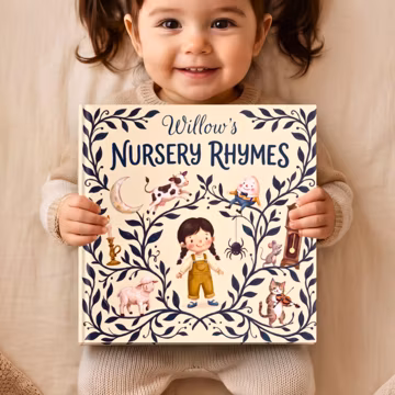 Personalized Nursery Rhymes Book Custom Baby Name Storybook Baby Shower Gift for Boy or Girl Nephew First Birthday Gift Baby Keepsake