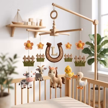 Felt Baby Mobile | Farm Animals | Personalized Crib | Nursery Decor
