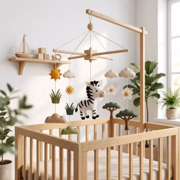 Felt Baby Mobile | Zebra Nursery | Personalized Crib | Safari Decor