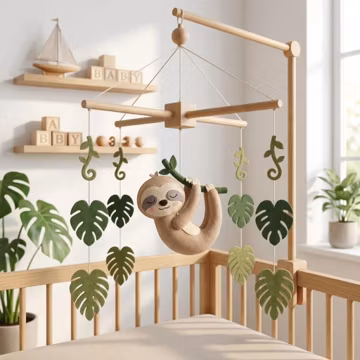 Felt Baby Mobile | Sloth Nursery | Personalized Crib | Jungle Decor
