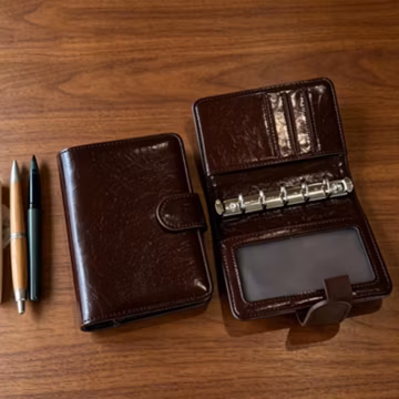 Vintage Refillable PU Leather Journal, Retro Brown 6-Ring Binder Notebook with Snap Closure, Bullet Journal Gift for Writers, Travel Diary