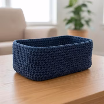 Basic Crochet Basket Pattern PDF, Modern Storage Basket, Beginner Friendly Crochet Home Decor, Rectangular Basket Pattern