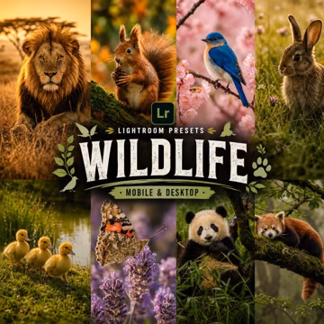 40 Wildlife Lightroom Presets | Mobile & Desktop | Nature, Safari, Bird Photography, Animals