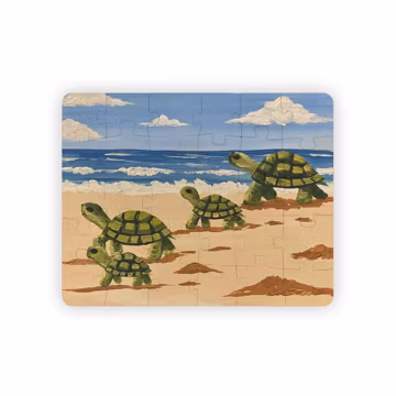 Sea Turtle Family Beach Puzzle 30-Piece Kids Puzzle | Ocean Animal Jigsaw