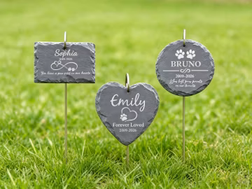 Engraved Pet Memorial Stone: Personalized Garden Plaque with Stake