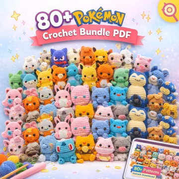 80+ Mini Pokémon Crochet PDF - Pikachu, Charmander, Squirtle & Bulbasaur + More - Instant Digital Download