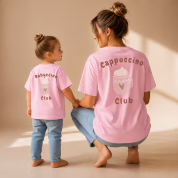 Partner Look T-Shirt “Babyccino Club” – Matching Set Mama & Mini – Mother Child Outfit – Family Matching – Gift for Mom Baby