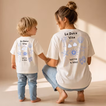 Mama And Mini Matching Shirt, La Dolce Vita Organic Cotton Tee, Mom And Baby Outfit, Family Matching Set, Baby Shower Gift Idea For New Moms