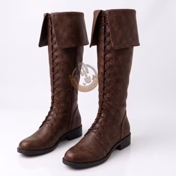 Handmade Medieval Leather Boots, Brown Renaissance Lace-Up Boots, Viking LARP Cosplay Footwear, Pirate Costume, Historical Festival Shoes