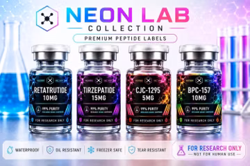 Custom Peptide Vial Labels for 3mL, 5mL, 10mL - Waterproof and Oil Resistant
