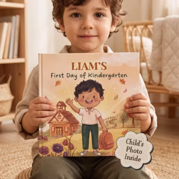 Starting Kindergarten Book for Boys, Personalized First Day Story with Custom Name, Son or Grandson Gift, Off to His New Classroom