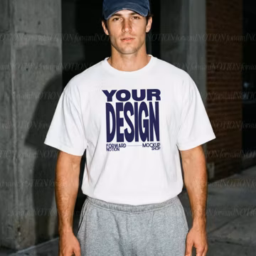 White Comfort Colors 1717 Mockup Mens T-shirt Real Mock CC1717
