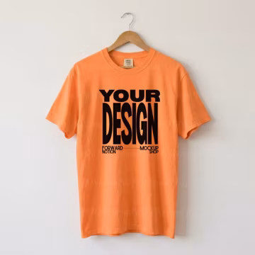 Melon Comfort Colors 1717 Mockup Orange T-shirt Mock Hanger CC1717